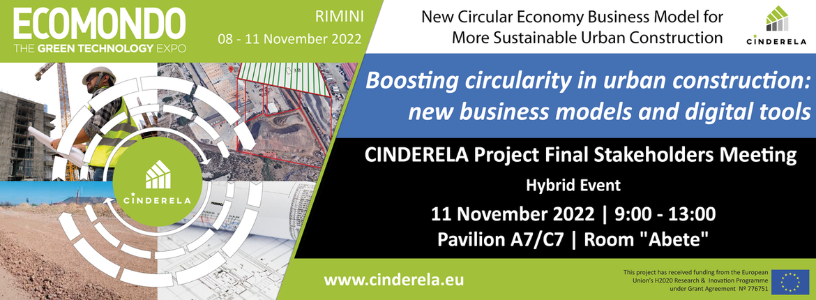 Slika: CINDERELA Project Final Stakeholders Meeting: Boosting circularity in urban construction: new business models and digital tools 